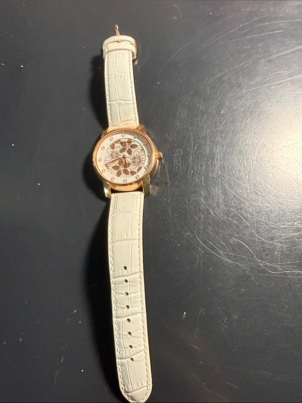 Tommy Bahama White Floral Dial Gold-Tone Women’s Watch